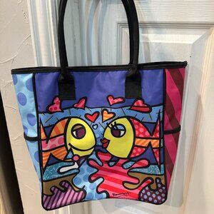 Romero Britto Tote Bag Kissing Fish